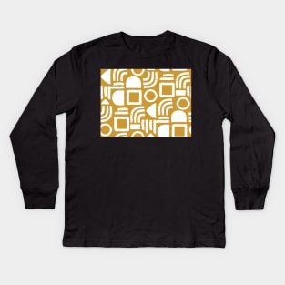 Gold Minimal Solid Geometry Kids Long Sleeve T-Shirt